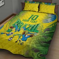 Brazil Football Custom Quilt Bed Set Brasil Birds Mascot Bora Brasil!