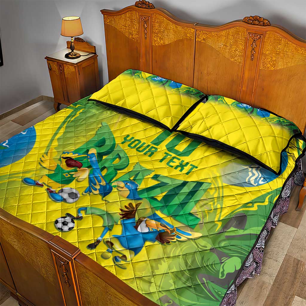 Brazil Football Custom Quilt Bed Set Brasil Birds Mascot Bora Brasil!