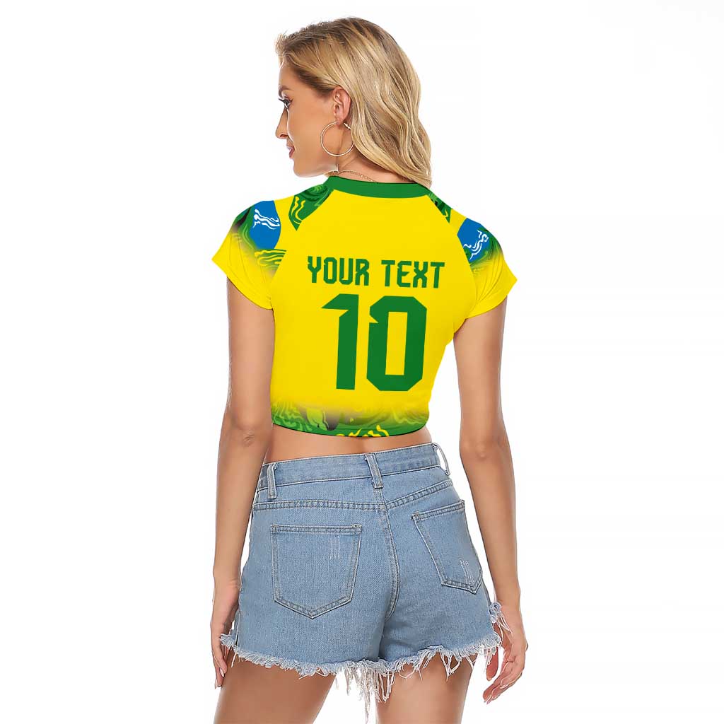 Brazil Football Custom Raglan Cropped T Shirt Brasil Birds Mascot Bora Brasil!