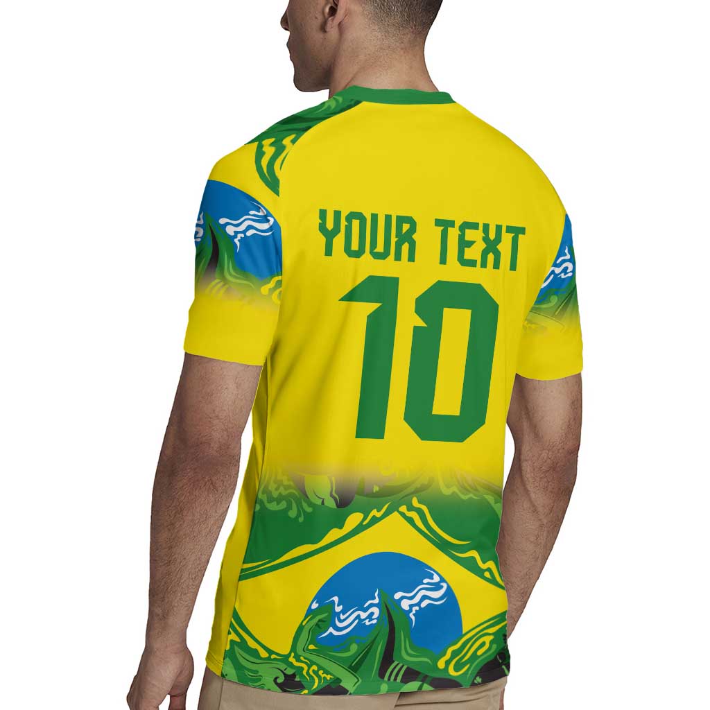 Brazil Football Custom Rugby Jersey Brasil Birds Mascot Bora Brasil!
