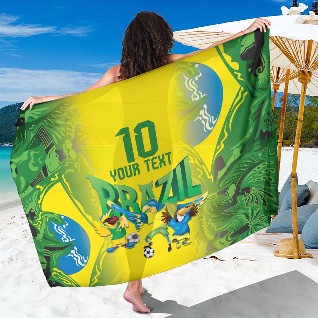 Brazil Football Custom Sarong Brasil Birds Mascot Bora Brasil!