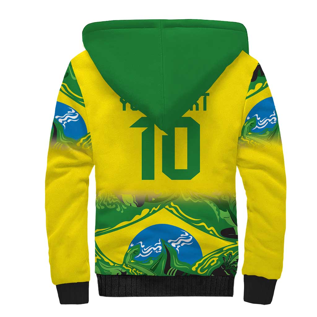 Brazil Football Custom Sherpa Hoodie Brasil Birds Mascot Bora Brasil!