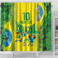 Brazil Football Custom Shower Curtain Brasil Birds Mascot Bora Brasil!