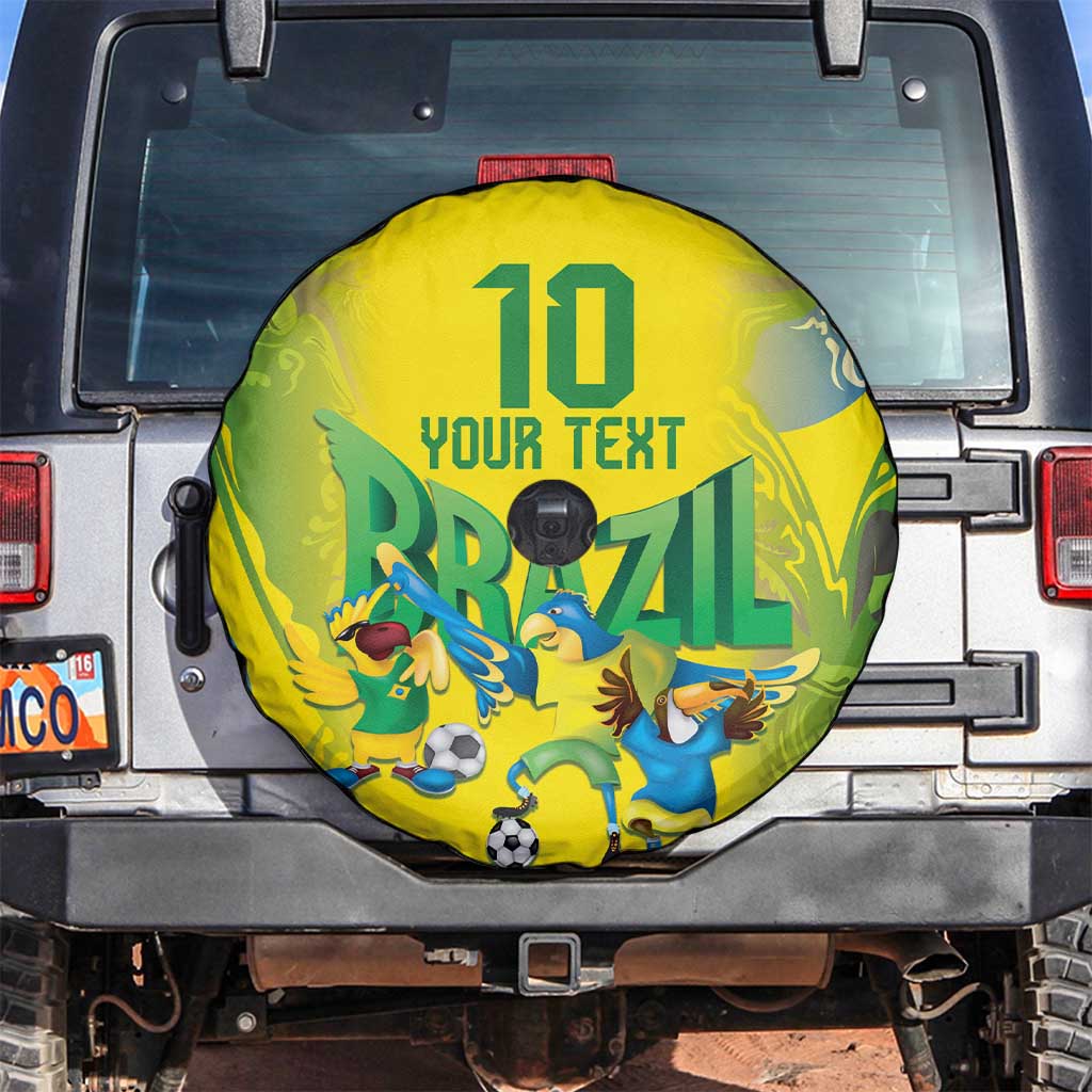 Brazil Football Custom Spare Tire Cover Brasil Birds Mascot Bora Brasil!