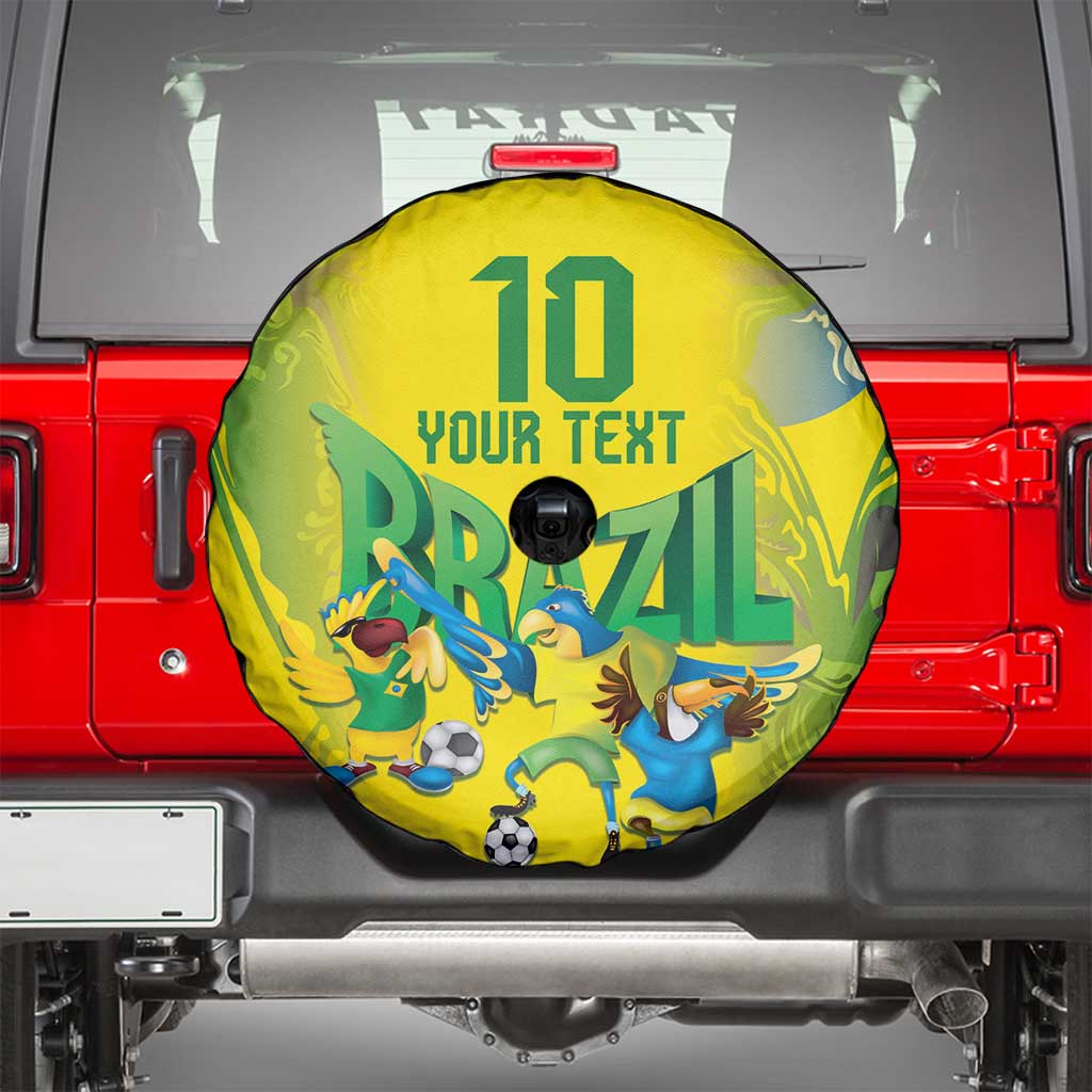Brazil Football Custom Spare Tire Cover Brasil Birds Mascot Bora Brasil!