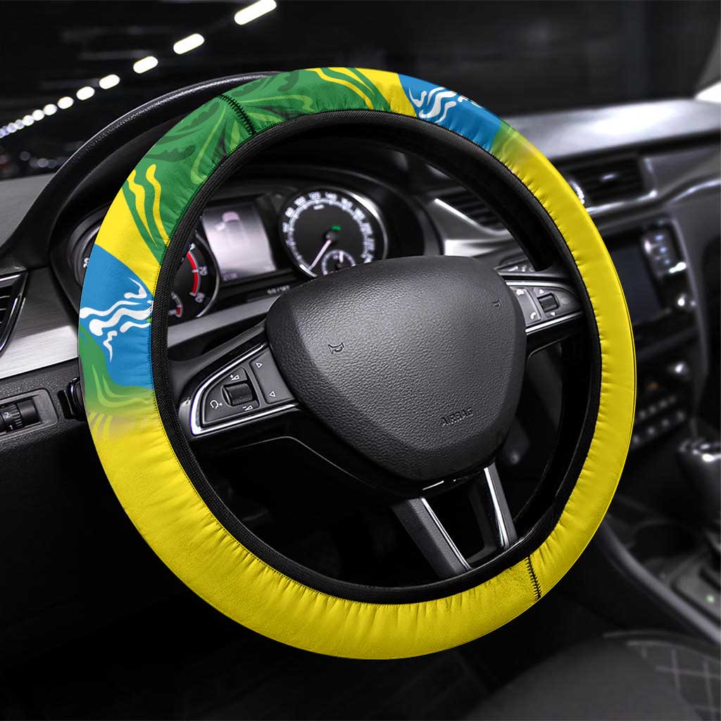 Brazil Football Steering Wheel Cover Brasil Birds Mascot Bora Brasil!