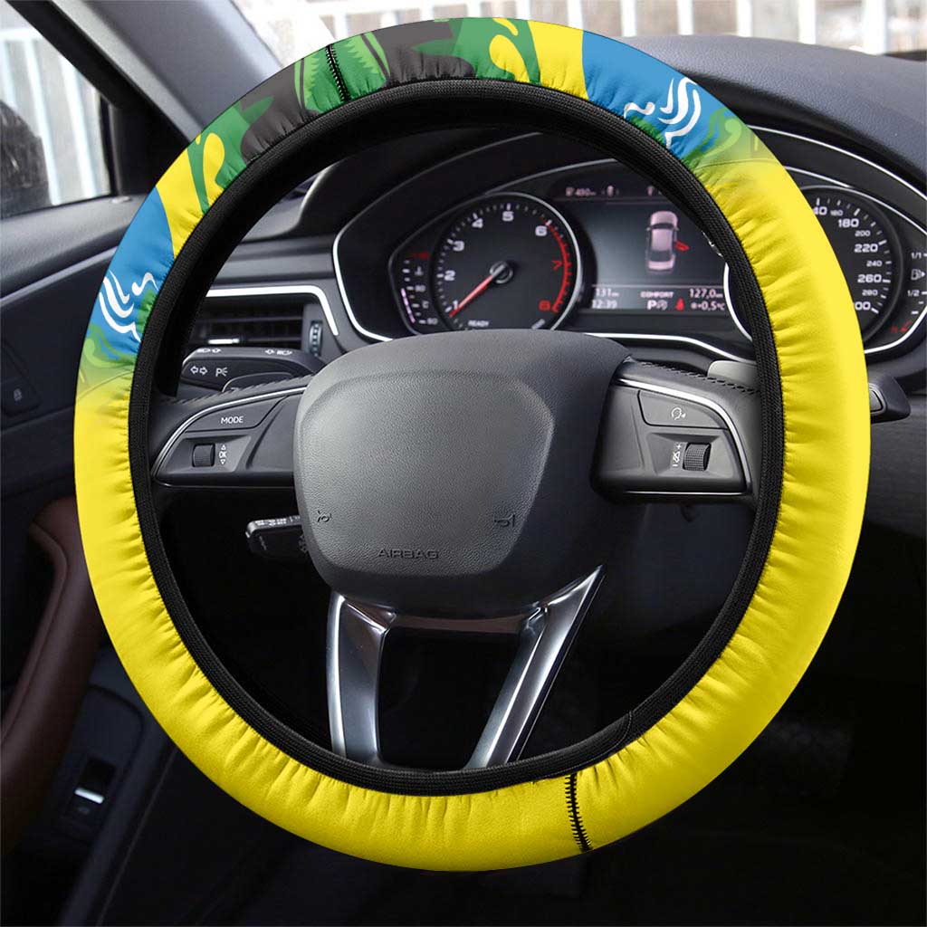 Brazil Football Steering Wheel Cover Brasil Birds Mascot Bora Brasil!
