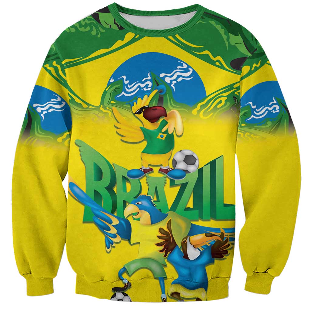Brazil Football Custom Sweatshirt Brasil Birds Mascot Bora Brasil!