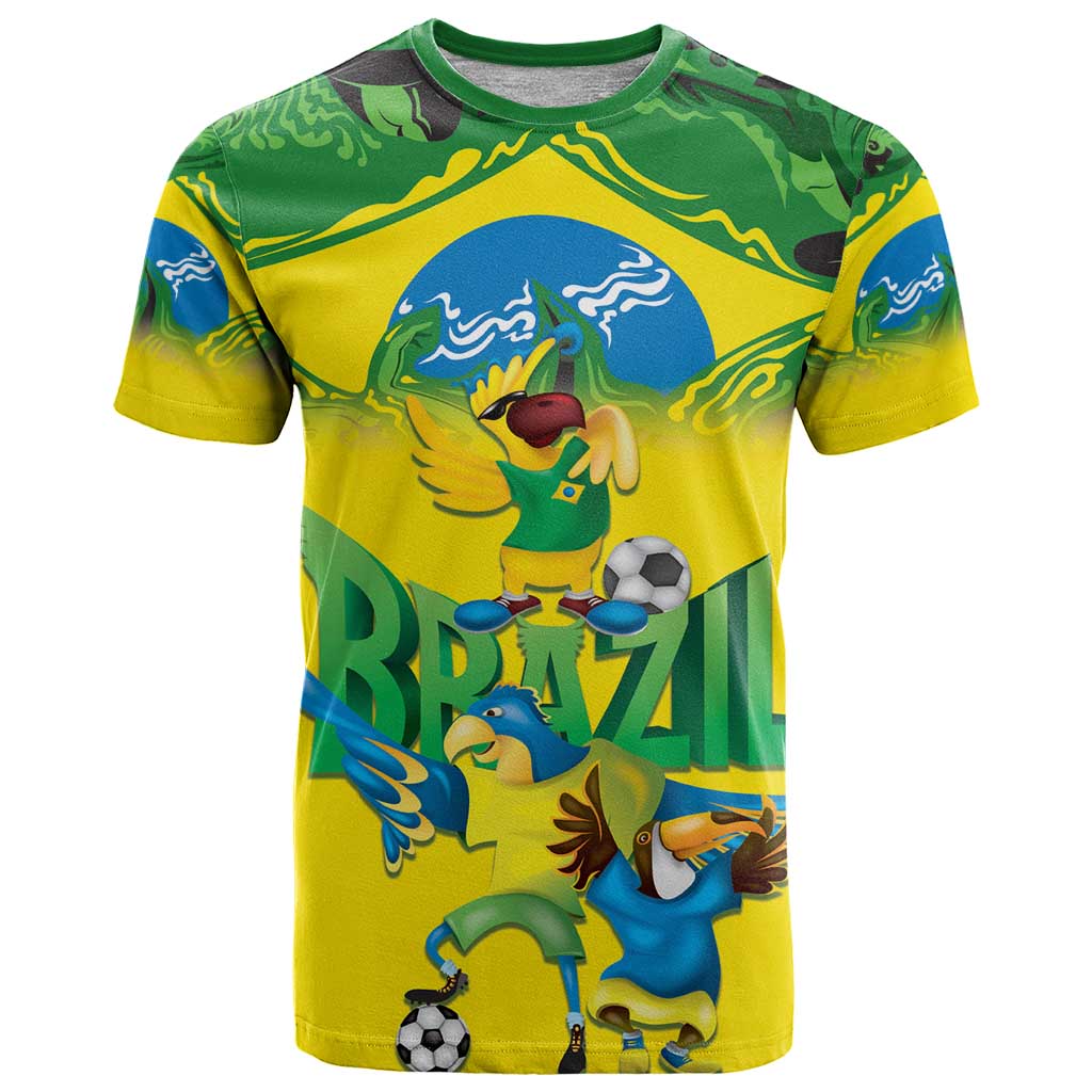 Brazil Football Custom T Shirt Brasil Birds Mascot Bora Brasil!