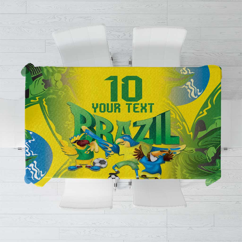Brazil Football Custom Tablecloth Brasil Birds Mascot Bora Brasil!