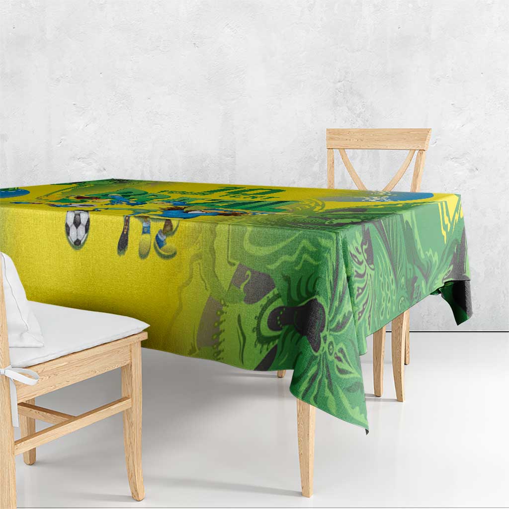 Brazil Football Custom Tablecloth Brasil Birds Mascot Bora Brasil!