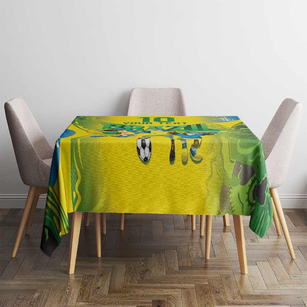 Brazil Football Custom Tablecloth Brasil Birds Mascot Bora Brasil!