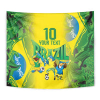 Brazil Football Custom Tapestry Brasil Birds Mascot Bora Brasil!