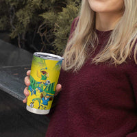 Brazil Football Custom Tumbler Cup Brasil Birds Mascot Bora Brasil!