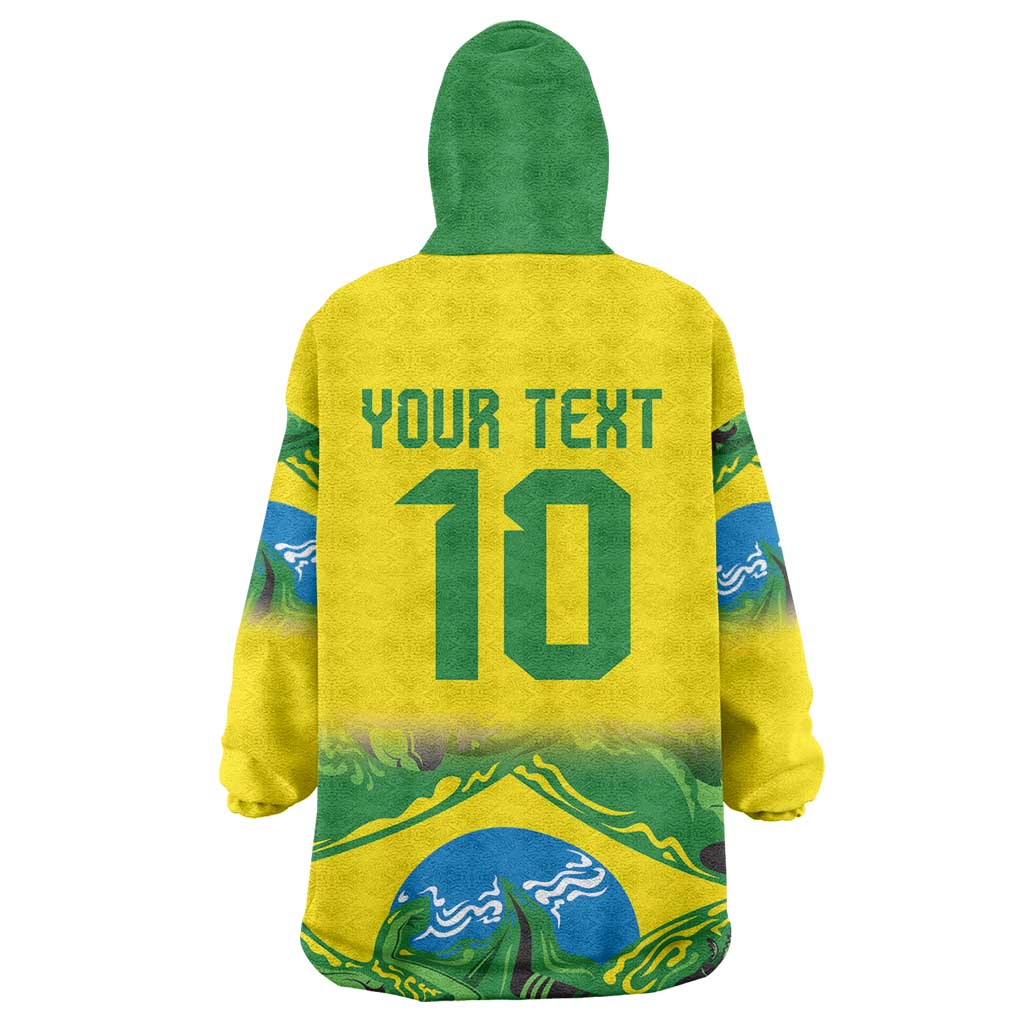 Brazil Football Custom Wearable Blanket Hoodie Brasil Birds Mascot Bora Brasil!