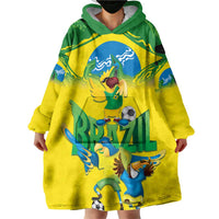 Brazil Football Custom Wearable Blanket Hoodie Brasil Birds Mascot Bora Brasil!