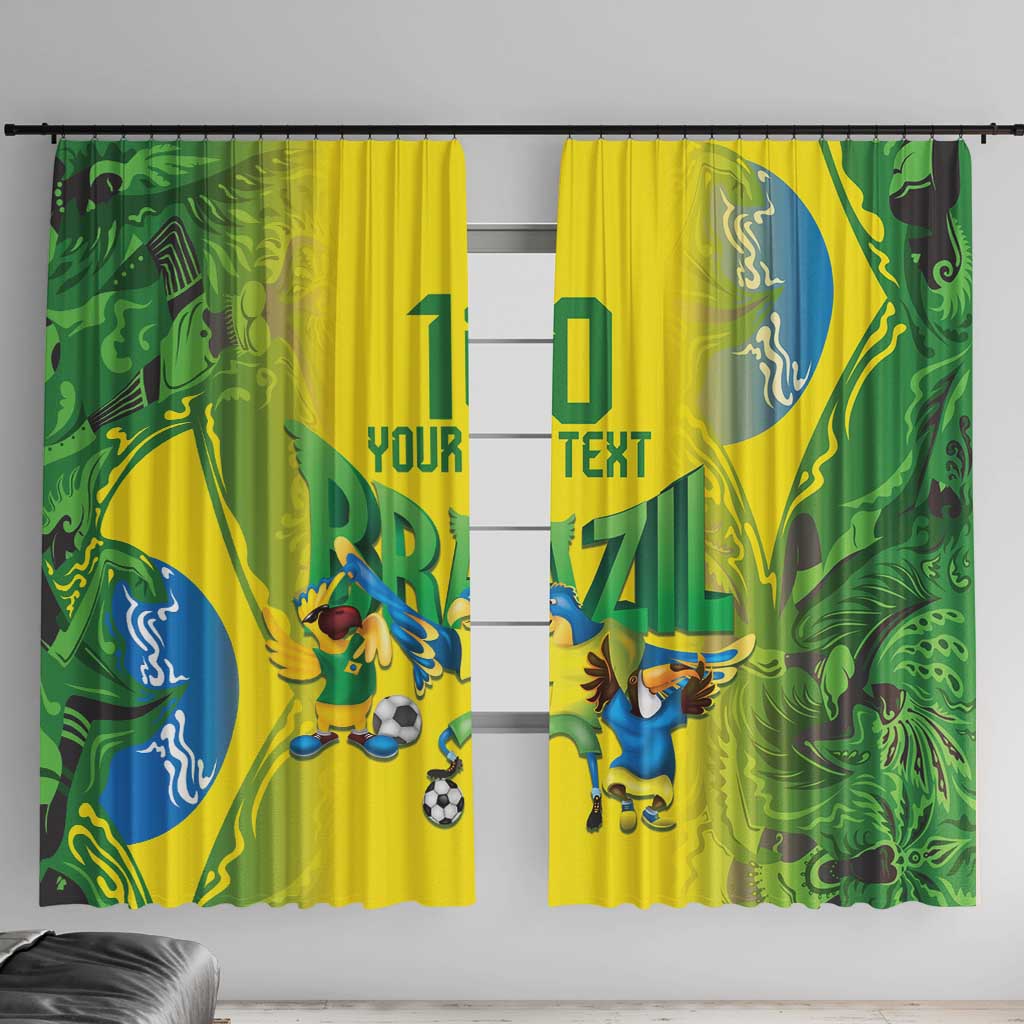Brazil Football Custom Window Curtain Brasil Birds Mascot Bora Brasil!