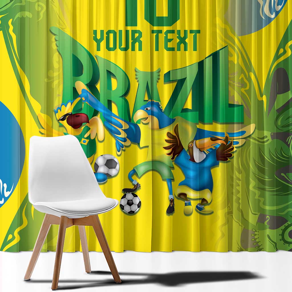 Brazil Football Custom Window Curtain Brasil Birds Mascot Bora Brasil!
