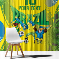 Brazil Football Custom Window Curtain Brasil Birds Mascot Bora Brasil!