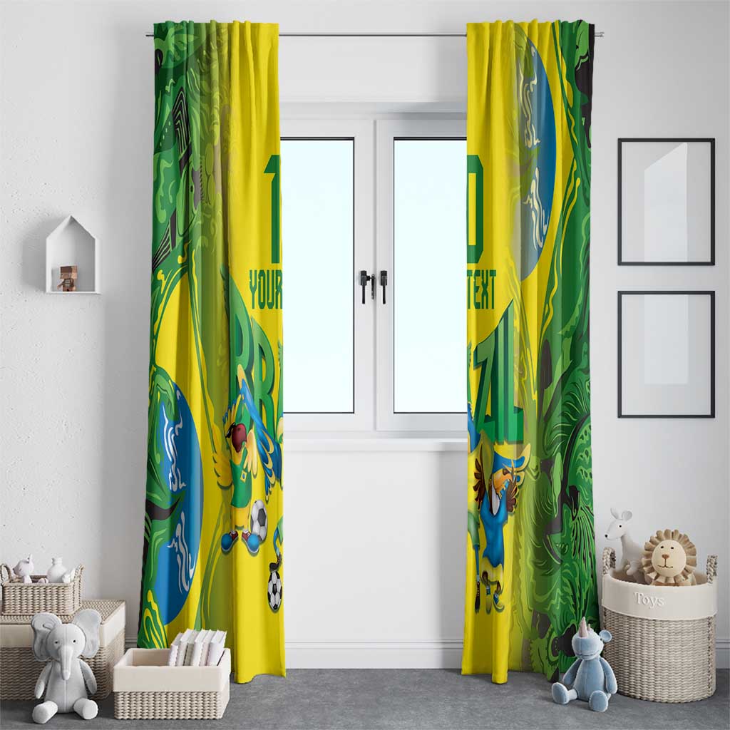 Brazil Football Custom Window Curtain Brasil Birds Mascot Bora Brasil!
