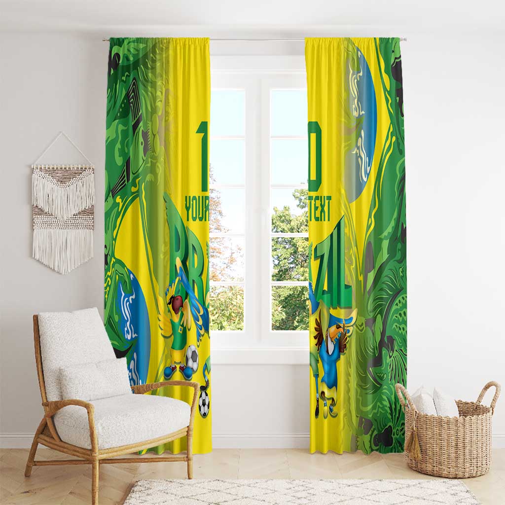Brazil Football Custom Window Curtain Brasil Birds Mascot Bora Brasil!