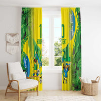 Brazil Football Custom Window Curtain Brasil Birds Mascot Bora Brasil!