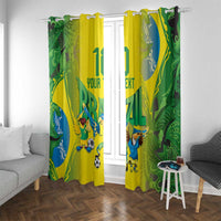 Brazil Football Custom Window Curtain Brasil Birds Mascot Bora Brasil!