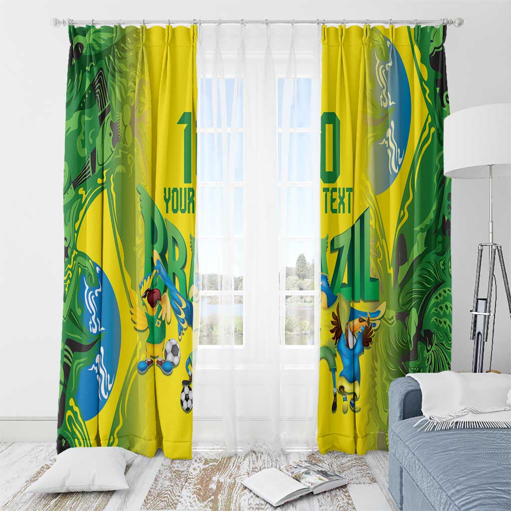 Brazil Football Custom Window Curtain Brasil Birds Mascot Bora Brasil!