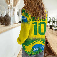 Brazil Football Custom Women Casual Shirt Brasil Birds Mascot Bora Brasil!