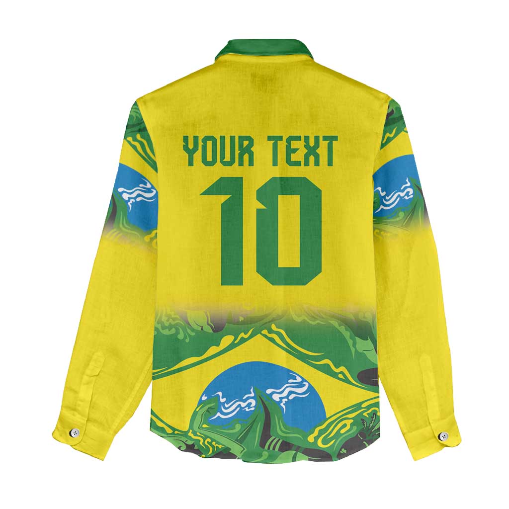 Brazil Football Custom Women Casual Shirt Brasil Birds Mascot Bora Brasil!