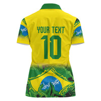 Brazil Football Custom Women Polo Shirt Brasil Birds Mascot Bora Brasil!
