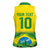 Brazil Football Custom Women Sleeveless Polo Shirt Brasil Birds Mascot Bora Brasil!