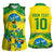 Brazil Football Custom Women Sleeveless Polo Shirt Brasil Birds Mascot Bora Brasil!