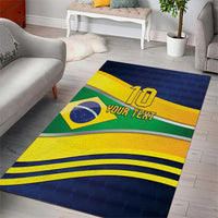 Brazil Football Custom Area Rug Selecao Canarinho Flag Motif