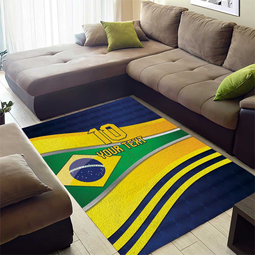 Brazil Football Custom Area Rug Selecao Canarinho Flag Motif