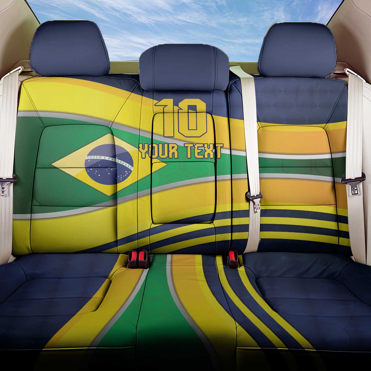 Brazil Football Custom Back Car Seat Cover Selecao Canarinho Flag Motif