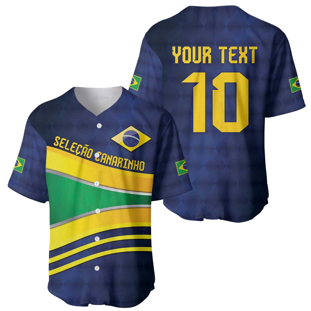 Brazil Football Custom Baseball Jersey Selecao Canarinho Flag Motif