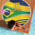 Brazil Football Custom Beach Blanket Selecao Canarinho Flag Motif