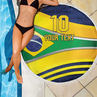 Brazil Football Custom Beach Blanket Selecao Canarinho Flag Motif