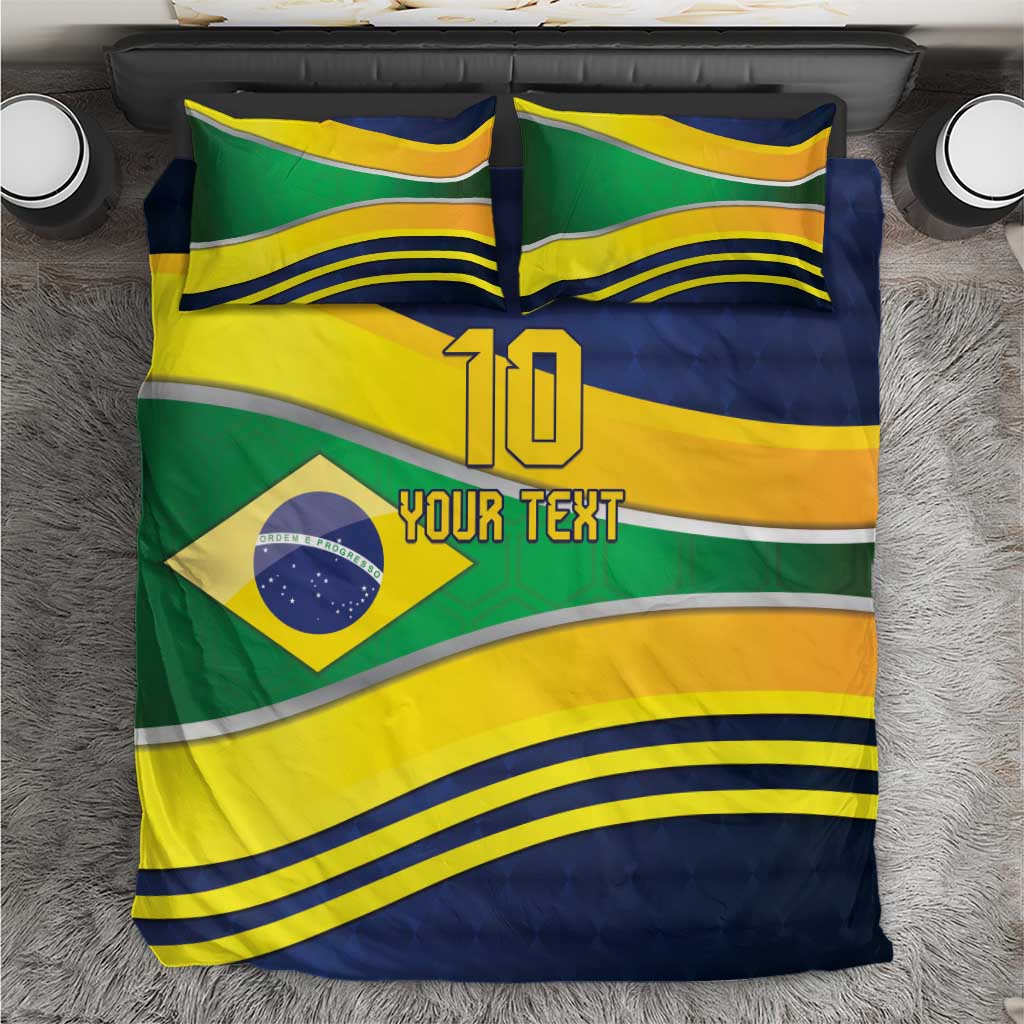Brazil Football Custom Bedding Set Selecao Canarinho Flag Motif