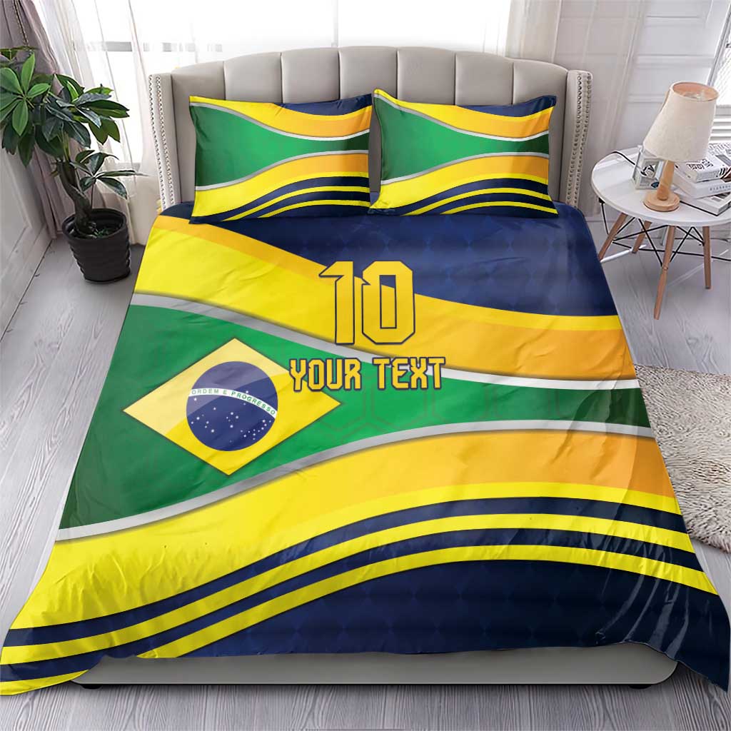 Brazil Football Custom Bedding Set Selecao Canarinho Flag Motif