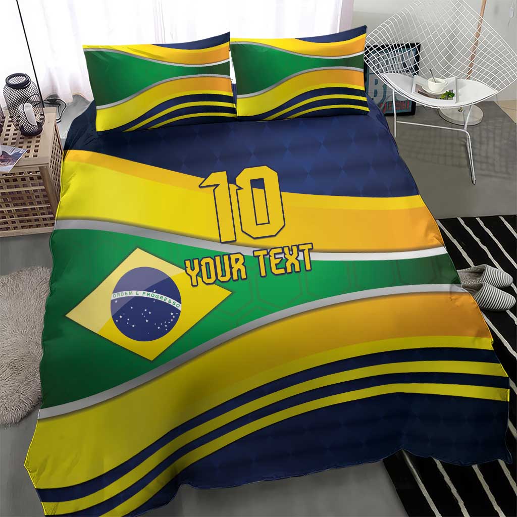 Brazil Football Custom Bedding Set Selecao Canarinho Flag Motif