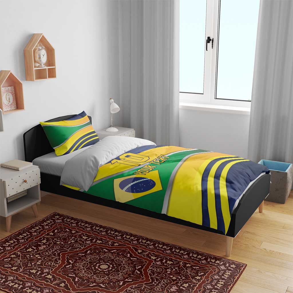 Brazil Football Custom Bedding Set Selecao Canarinho Flag Motif