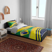 Brazil Football Custom Bedding Set Selecao Canarinho Flag Motif