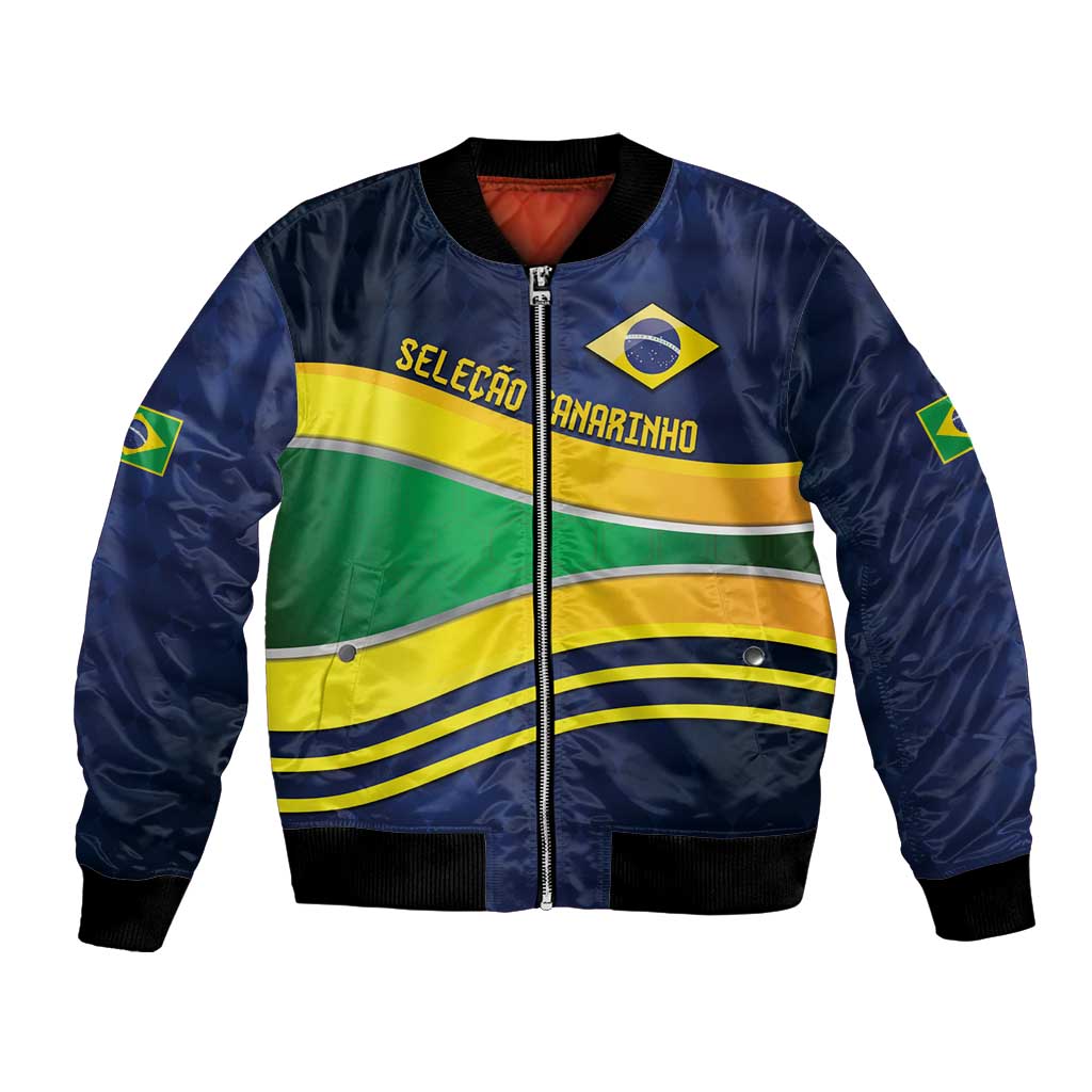 Brazil Football Custom Bomber Jacket Selecao Canarinho Flag Motif