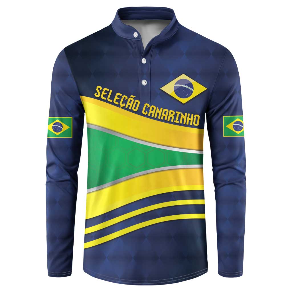 Brazil Football Custom Button Sweatshirt Selecao Canarinho Flag Motif