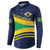 Brazil Football Custom Button Sweatshirt Selecao Canarinho Flag Motif