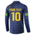 Brazil Football Custom Button Sweatshirt Selecao Canarinho Flag Motif