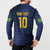 Brazil Football Custom Button Sweatshirt Selecao Canarinho Flag Motif