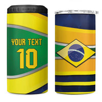 Brazil Football Custom 4 in 1 Can Cooler Tumbler Selecao Canarinho Flag Motif